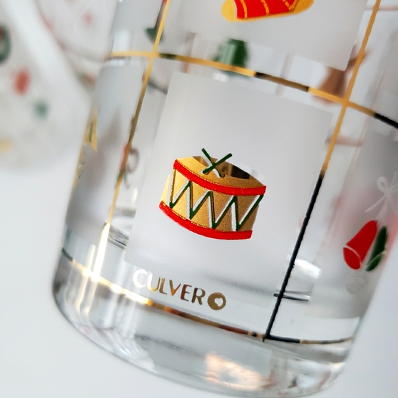 Culver Christmas Potpourri High Ball Glasses, set of 4 - Picture 5 of 7